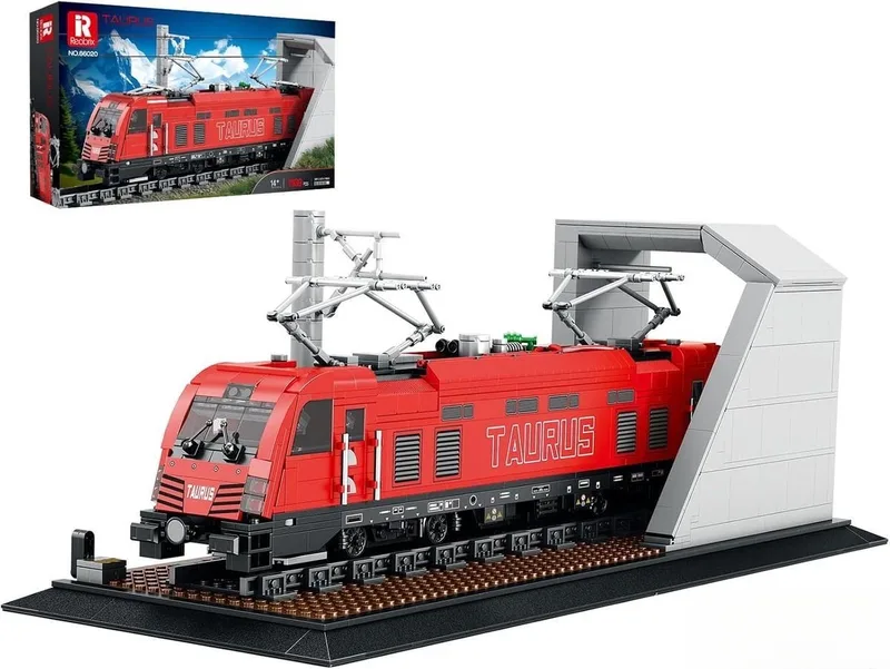 Reobrix 66020 Taurus trein retro classic bouwset | Locomotief city miniatuur modelbouw | Technische educatief creator speelgoed ideas bouwpakketten voor expert volwassenen & kinderen | Niet geschikt voor Lego rails | Bouwdoos met 1939 bouwstenen by Reobrix in City – Taurus Trein – product photo