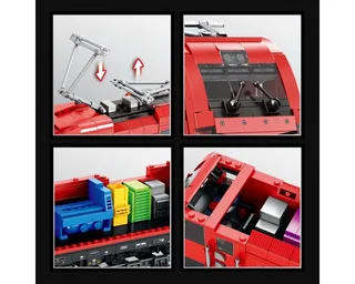 Reobrix 66020 Taurus trein retro classic bouwset | Locomotief city miniatuur modelbouw | Technische educatief creator speelgoed ideas bouwpakketten voor expert volwassenen & kinderen | Niet geschikt voor Lego rails | Bouwdoos met 1939 bouwstenen de Reobrix en City – Taurus Trein – photo du produit 4 sur 5
