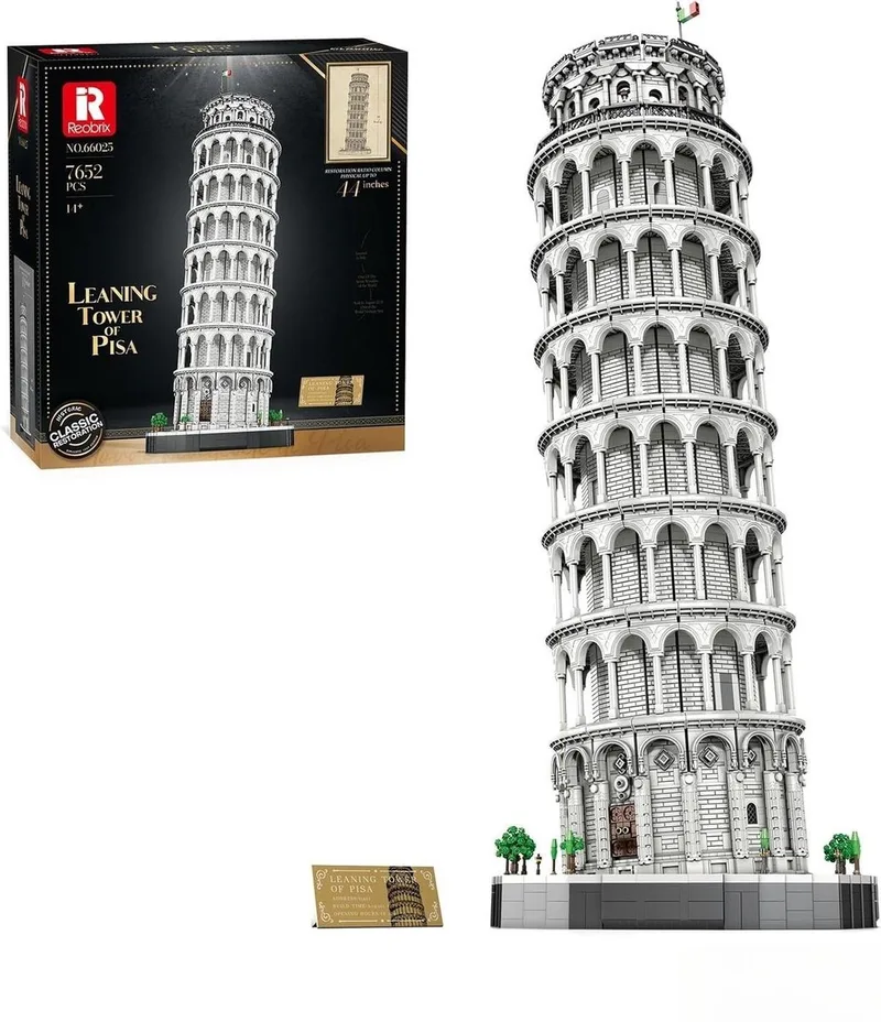 Reobrix 66025 Toren van Pisa XXL mega bouwset | Classic Creator Modular Building | Expert Architecture Modelbouw | Geschikt voor Lego | Educatief Speelgoed voor volwassenen & kinderen | Bouwdoos met 7052 bloks by Reobrix in Architecture – Toren van Pisa – product photo