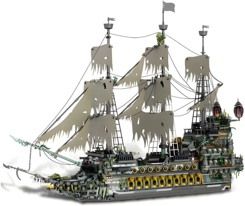 Reobrix 66037 Flying Dutchman Mega XL Ship of the Pirates bouwset - Black Pearl destroyer - Piratenschip - Bouwpakket - Bouwdoos 5865 onderdelen by Reobrix in Boten – Flying Dutchman XL – product photo