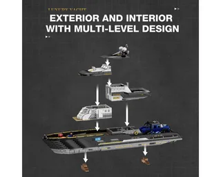 Reobrix 66103 Classic Yacht Ship XL mega bouwset | Luxe jacht boot constructie modelbouw | Creator educatief speelgoed bouwpakketten voor kinderen & volwassenen | DIY jachtboot | Bouwdoos met 4421 bloks de Reobrix en Boten – Luxury Yacht Ship – photo du produit 2 sur 5