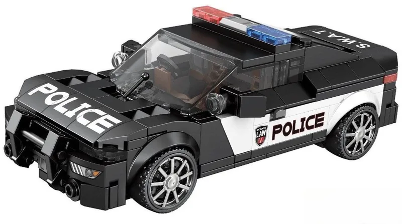 Reobrix 662 Amerikaanse politie auto bouwset | City fast champions adventure | Creator classic motor bouwpakket | Technic speelgoed ideas voor volwassenen | Icons furious speed car | Technische bouwdoos met 372 bloks by Reobrix in Auto geschikt voor lego – product photo