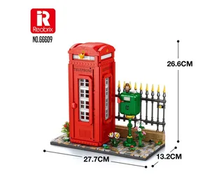 Reobrix 66609 Telefooncel bloemen straat van London bouwset incl verlichtingen | Classic Creator Modular Building | Expert Architecture Modelbouw | Educatief Speelgoed voor volwassenen & kinderen | Geschikt voor Lego | Bouwdoos met 1707 bouwstenen de Reobrix en City – Straat van London Telefooncel – photo du produit 2 sur 3