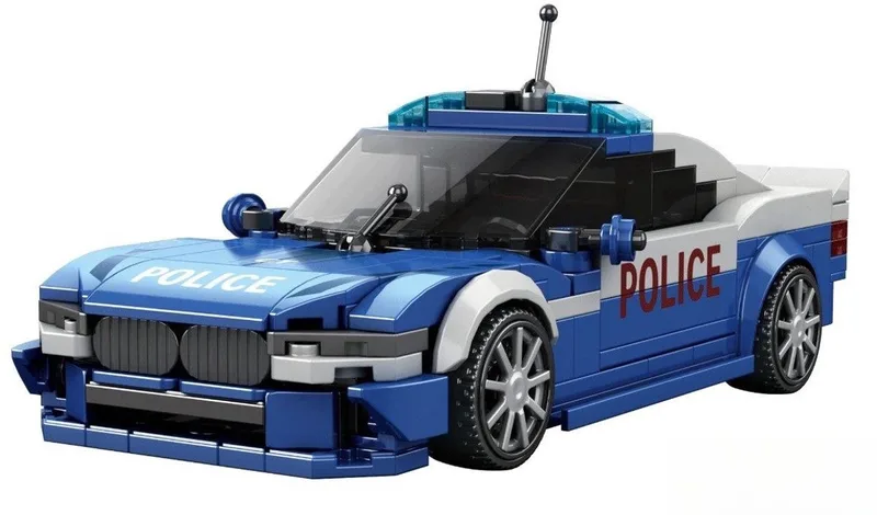 Reobrix 667 Politie auto bouwset | City fast champions adventure | Creator classic motor bouwpakket | Technic speelgoed ideas voor volwassenen | Icons furious speed car | Technische bouwdoos met 313 bloks by Reobrix in Auto geschikt voor lego – product photo