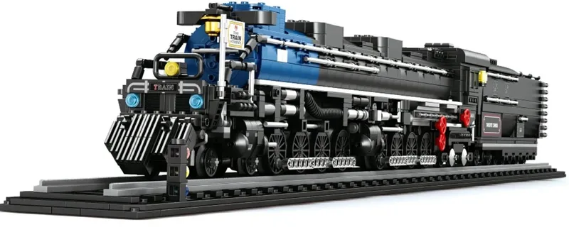 Reobrix 66805 Big Boy Stoomtrein mega bouwset | Locomotief trein miniatuur modelbouw | Technische educatief creator speelgoed ideas bouwpakketten voor expert volwassenen & kinderen | Niet geschikt voor Lego rails | Bouwdoos met 2947 bouwstenen van Reobrix in City – Trein Big Boy – productfoto