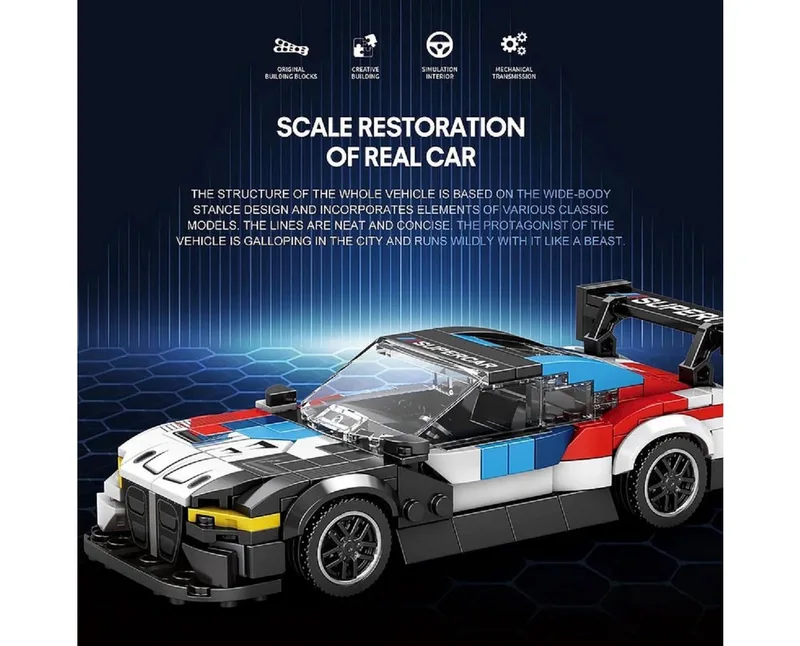Reobrix 672 M4 GT3 Speed Champion Konstruktions-Spielset, (385 St) von Reobrix – Produktfoto 3 von 5