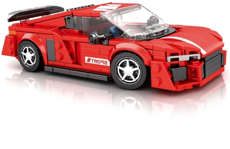 Reobrix 681 Audi R8 bouwset | City fast champions adventure | Creator classic motor bouwpakket | Technic speelgoed ideas voor volwassenen | Icons furious speed auto | Technische bouwdoos met 373 bloks van Reobrix in Auto geschikt voor lego – productfoto