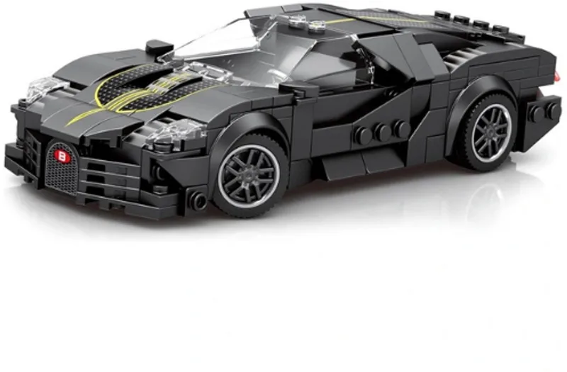 Reobrix 685 - raceauto speelgoed - 14+ - 298 pcs - Bugatti van Reobrix in Zwart – productfoto