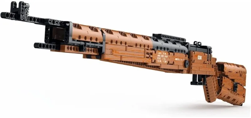 Reobrix 7 7003 Mauser black Rifle bouwset | WW2 army ops pistool modelbouw | Creator classic battlefield guns bouwpakket | Technische Educatief militair & leger speelgoed voor volwassenen | Geschikt voor Lego technic | Bouwdoos met 951 bouwstenen van Reobrix in Army guns: Mauser Karabiner 98K – productfoto