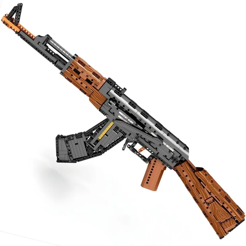 Reobrix 7 7005 AK-47 Assault Rifle bouwset | WW2 army ops pistool modelbouw | Creator classic battlefield guns bouwpakket | Technische Educatief militair & leger speelgoed voor volwassenen | Geschikt voor Lego technic | Bouwdoos met 1238 bouwstenen van Reobrix in Army guns: AK-47 – productfoto