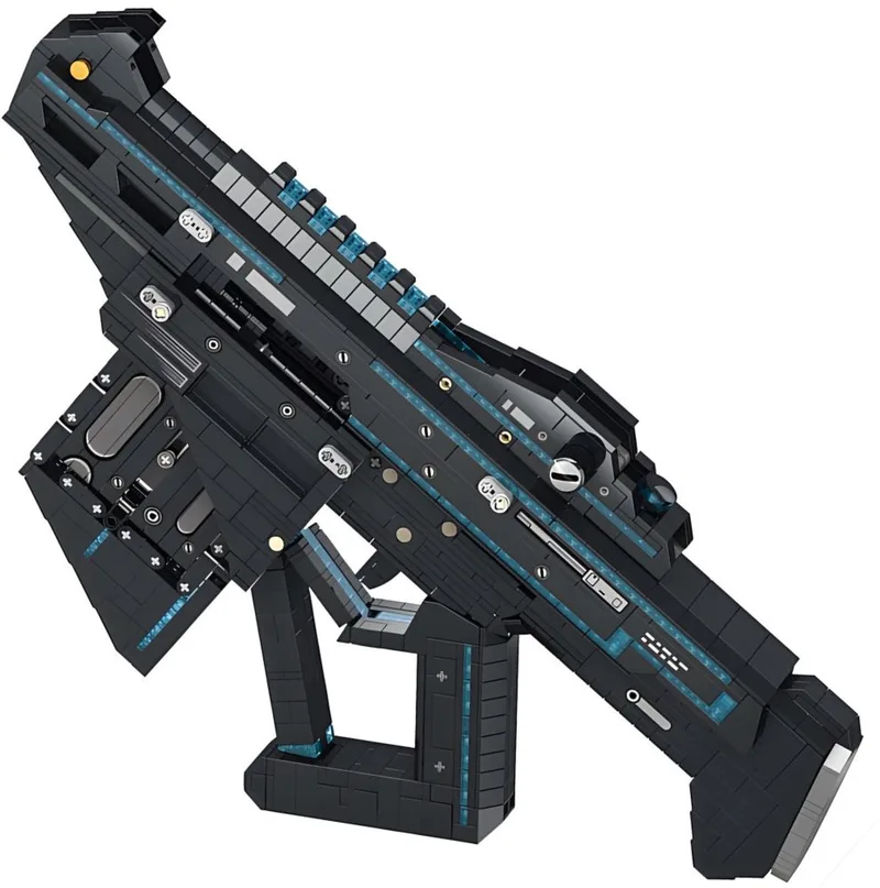 Reobrix 7 7007 Modern black warfare gun bouwset | WW2 army ops pistool modelbouw | Creator battlefield guns bouwpakket | Technische Educatief militair & leger speelgoed voor volwassenen | Geschikt voor Lego technic | Bouwdoos met 150 3 bouwstenen van Reobrix in Army guns: Burst Submachine Gun – productfoto