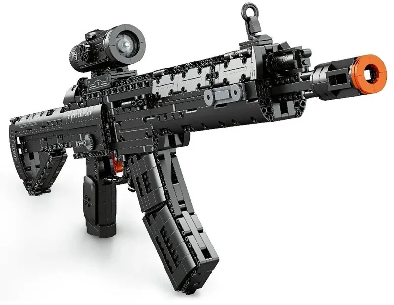 Reobrix 7 7024 QBU black rifle 6 bouwset | WW2 army ops pistool geweer modelbouw | Creator classic battlefield guns bouwpakket | Technische Educatief militair & leger speelgoed voor volwassenen | Geschikt voor Lego | Bouwdoos met 1593 bouwstenen van Reobrix in Army guns: QBU-191 Assault Rifle – productfoto