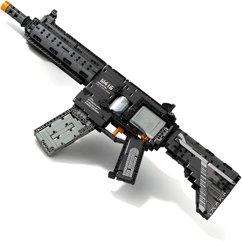 Reobrix 77004 M416 Battlefield Gun bouwset | WW2 army pistool geweer modelbouw | Creator classic motor guns bouwpakket | Technische Educatief militair & leger speelgoed voor volwassenen | Accu niet geschikt voor Lego | Bouwdoos met 118 6 bouwstenen van Reobrix in Army guns: M416 Assault Rifle – productfoto