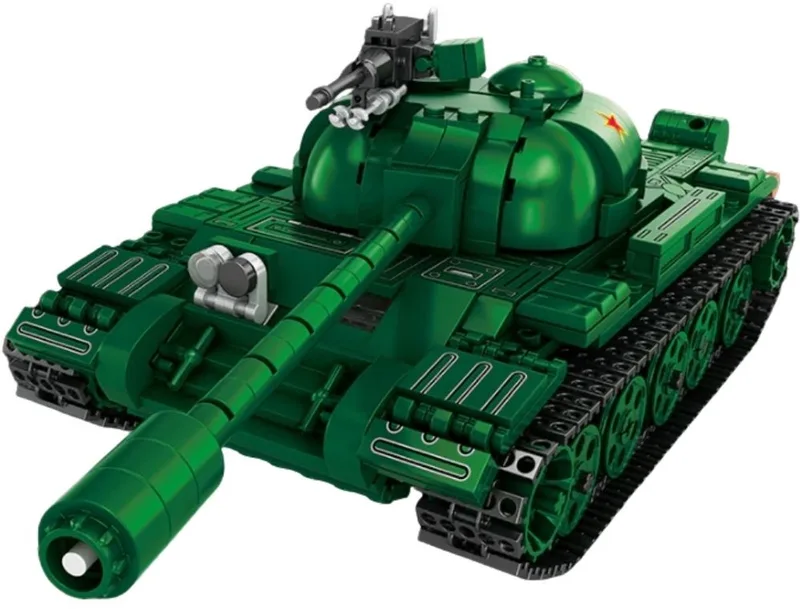 Reobrix 77035 Type 59 Army Tank bouwset | World of Tanks Edition | WW2 Classic army auto constructie modelbouw | Technisch educatief militair & leger speelgoed creator bouwpakketten voor kinderen & volwassenen | Geschikt voor Lego | 748 bouwstenen van Reobrix in Army – WOT serie Type 59 Tank – productfoto