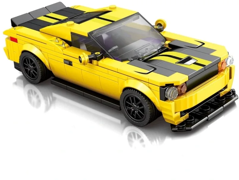 Reobrix 796 Dodge Challenger SRT bouwset | City fast champions adventure | Creator classic motor bouwpakket | Technic speelgoed ideas voor volwassenen | Icons furious speed auto | Technische bouwdoos met 336 bloks van Reobrix in Auto geschikt voor lego – productfoto