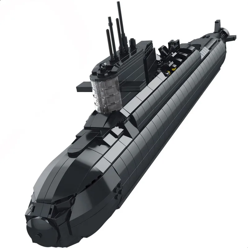 Reobrix 800 Nuclear Submarine bouwset | WW2 Army Onderzeeër constructie modelbouw | Creator educatief militair & leger speelgoed bouwpakketten voor kinderen & volwassenen | DIY mega duik boot geschikt voor Lego | Bouwdoos met 1498 bloks van Reobrix in Army Onderzeeër: Nuclear Submarine – productfoto