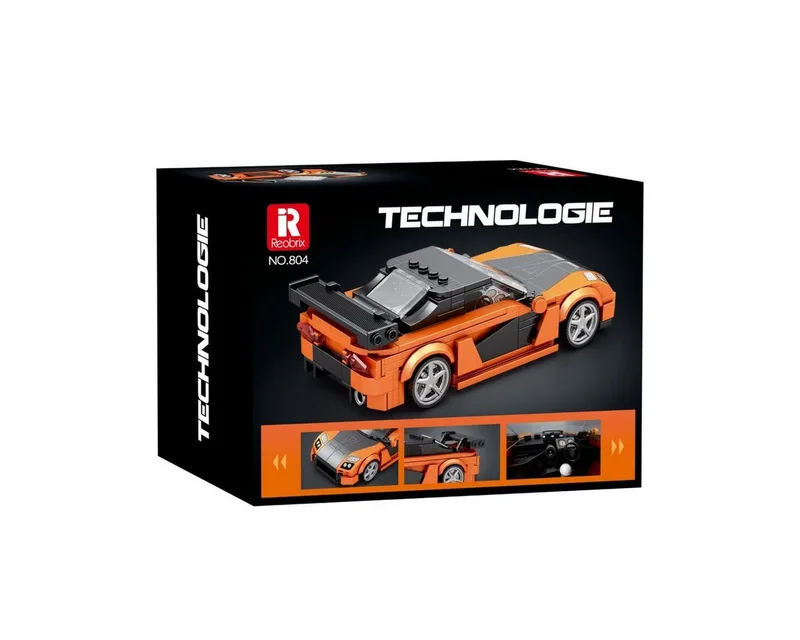 Reobrix 804 Mazda RX7 1:24 bouwset | City fast champions adventure | Creator classic motor bouwpakket | Technic speelgoed ideas voor volwassenen | Icons furious speed auto | Technische bouwdoos met 367 bloks de Reobrix en Auto geschikt voor lego – photo du produit 5 sur 5