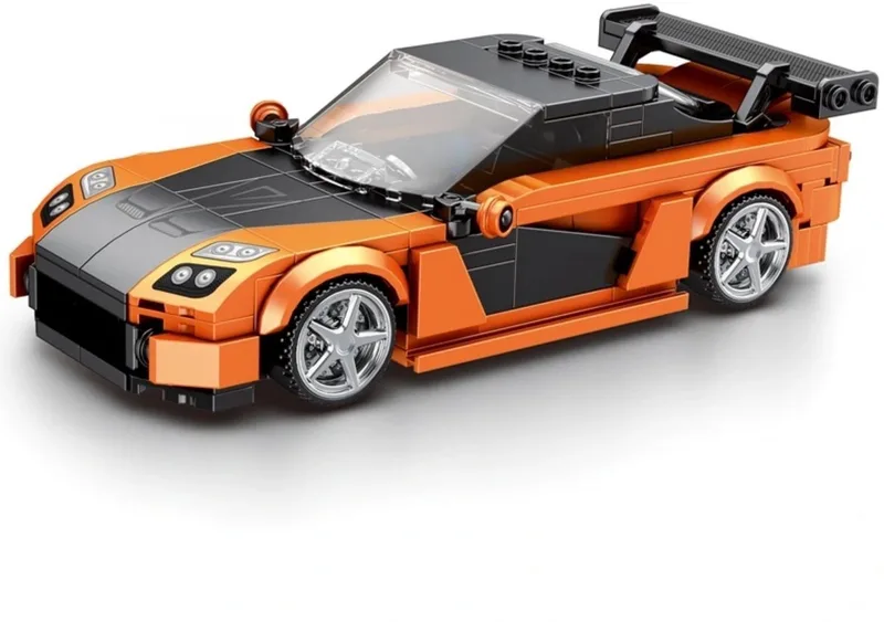 Reobrix 804 Mazda RX7 1:24 bouwset | City fast champions adventure | Creator classic motor bouwpakket | Technic speelgoed ideas voor volwassenen | Icons furious speed auto | Technische bouwdoos met 367 bloks van Reobrix in Auto geschikt voor lego – productfoto