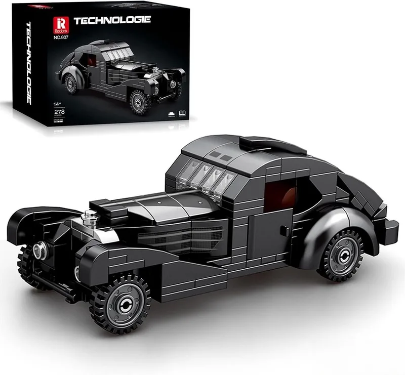 Reobrix 807 Rolls-Royce Phantom I 1:24 bouwset | City fast champions adventure | Creator classic motor bouwpakket | Technic speelgoed ideas voor volwassenen | Icons furious speed auto geschikt voor lego | Technische bouwdoos met 278 bouwstenen van Reobrix in Racing: 1:24 Rolls-Royce Phantom I – productfoto
