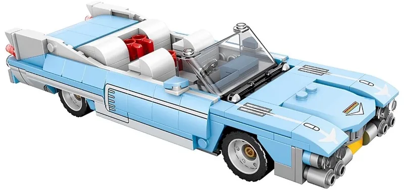 Reobrix 809 Eldorado cabriolet oldtimer bouwset | City fast champions adventure | Creator classic motor bouwpakket | Technic speelgoed ideas voor volwassenen | Icons furious speed auto | Technische bouwdoos met 308 bloks van Reobrix in Auto geschikt voor lego – productfoto