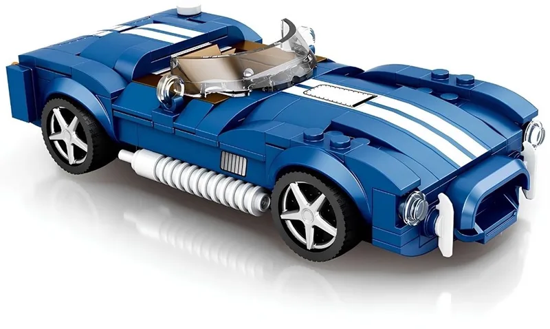 Reobrix 812 Shelby Cobra bouwset | City fast champions adventure | Creator classic motor bouwpakket | Technic speelgoed ideas voor volwassenen | Icons furious speed auto | Technische bouwdoos met 312 bloks van Reobrix in Auto geschikt voor lego – productfoto
