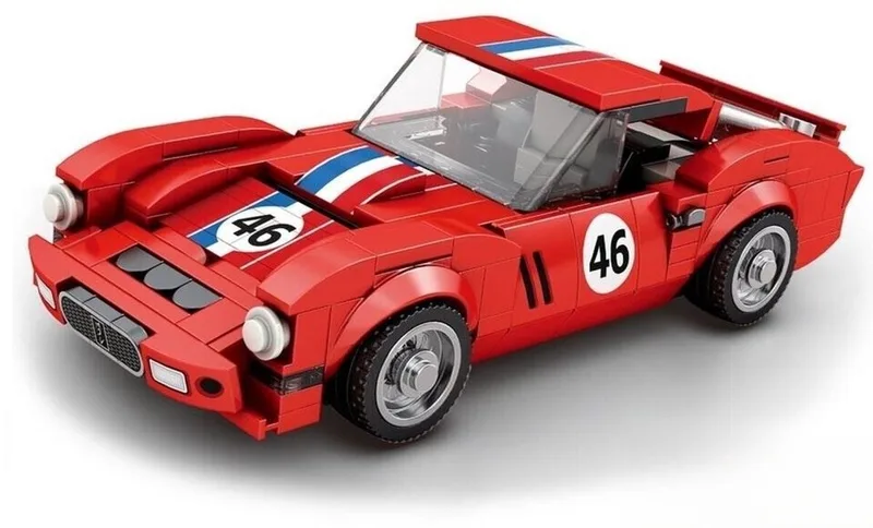 Reobrix 813 Ferrari 250 GTO bouwset | City fast champions adventure | Creator classic motor bouwpakket | Technic speelgoed ideas voor volwassenen | Icons furious speed auto | Technische bouwdoos met 320 bloks van Reobrix in Auto geschikt voor lego – productfoto