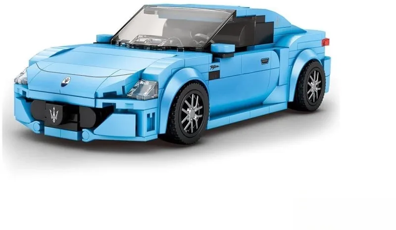 Reobrix 824 GranTurismo Maserati blauw bouwset | City fast champions adventure | Creator classic motor bouwpakket | Technic speelgoed ideas voor volwassenen | Icons furious speed auto geschikt voor lego | Technische bouwdoos met 384 bouwstenen van Reobrix in Racing: 1:24 Maserati GranTurismo blue – productfoto