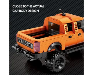 Reobrix 827 Ford F-150 Raptor Pick-up Truck 1:24 bouwset | City fast champions adventure | Creator classic motor bouwpakket | Technic speelgoed ideas voor volwassenen | Icons furious speed auto | Technische bouwdoos met 423 bloks de Reobrix en Auto geschikt voor lego – photo du produit 3 sur 5