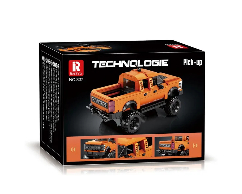 Reobrix 827 Ford F-150 Raptor Pick-up Truck 1:24 bouwset | City fast champions adventure | Creator classic motor bouwpakket | Technic speelgoed ideas voor volwassenen | Icons furious speed auto | Technische bouwdoos met 423 bloks de Reobrix en Auto geschikt voor lego – photo du produit 4 sur 5