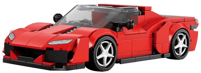 Reobrix 828 Ferrari J50 Supercar 1:24 bouwset | City fast champions adventure | Creator classic motor bouwpakket | Technic speelgoed ideas voor volwassenen | Icons furious speed auto | Technische bouwdoos met 298 bloks van Reobrix in Auto geschikt voor lego – productfoto