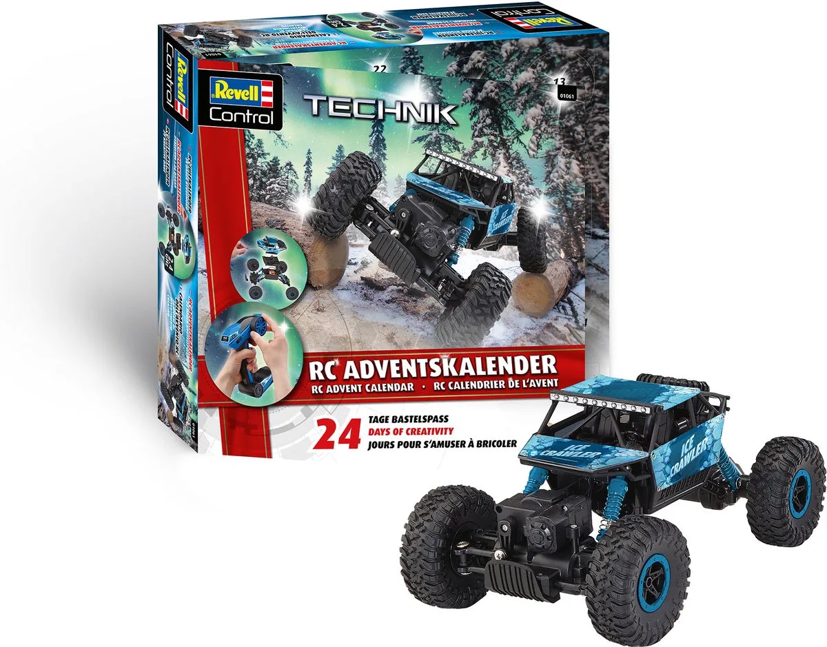 Adventskalender - 01061 RC Technik Crawler 2026 - RC Plastic Voertuig- 2,4 GHz - 1:18 de Revell en 01061 RC Technik Crawler 2025 – Adventskalender RC Plastic – photo du produit