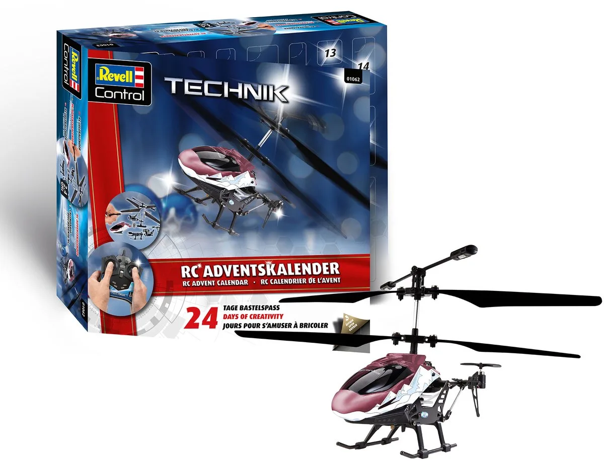 Adventskalender - 01062 RC Technik Helikopter 2026 - RC Plastic Helicopter de Revell en 01062 RC Technik Helikopter 2025 – Adventskalender RC Plastic – photo du produit
