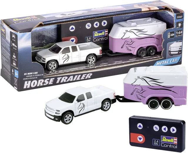 RC voertuig - 23567 RC Pickup Auto met Paarden Trailer RC Model Kant en Klaar - 1:64