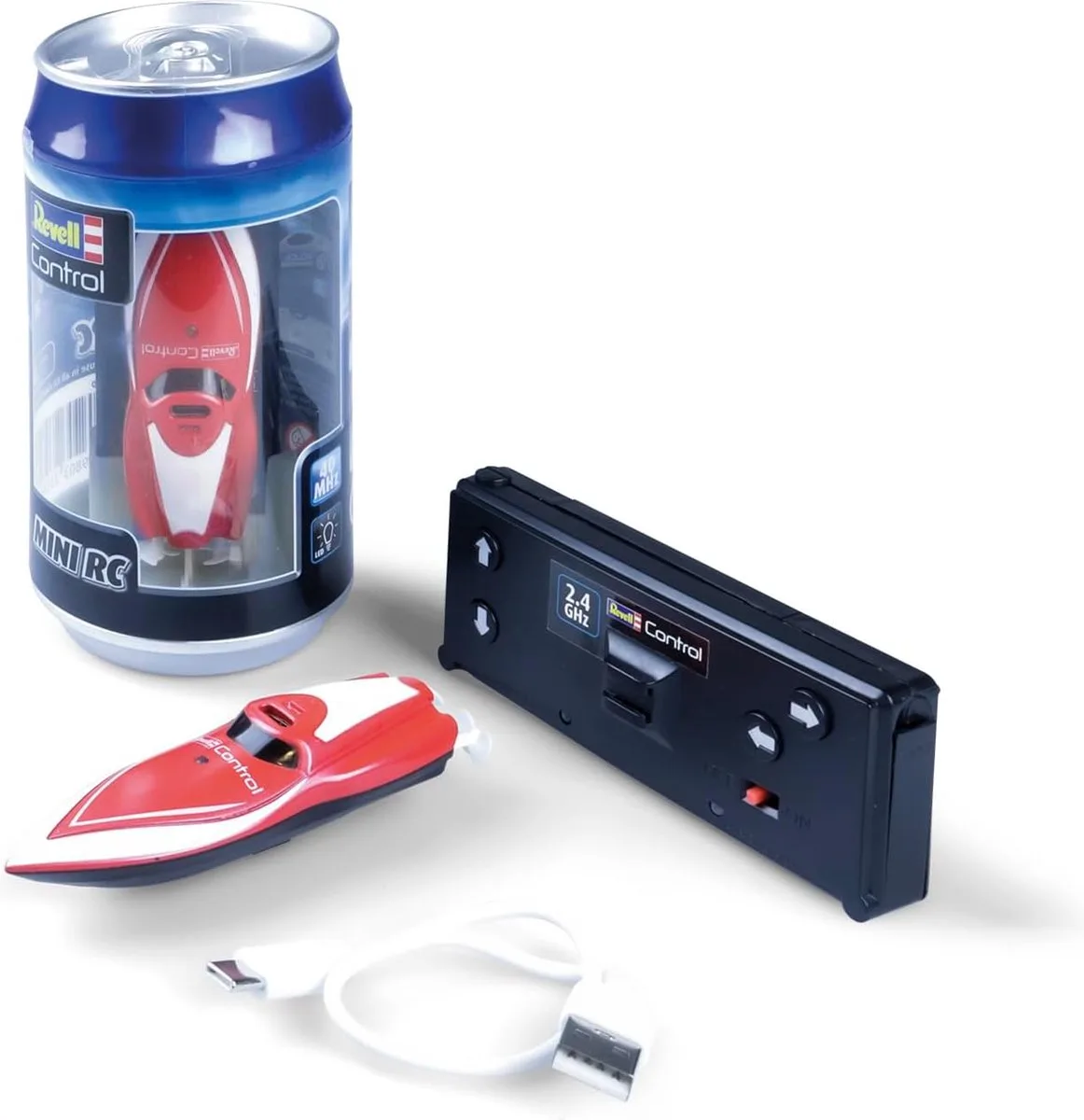 RC voertuig - 23569 RC Boot Mini - Speedboat - 7,5cm RC Model Kant en Klaar - 1:58 van Revell in Rood – productfoto