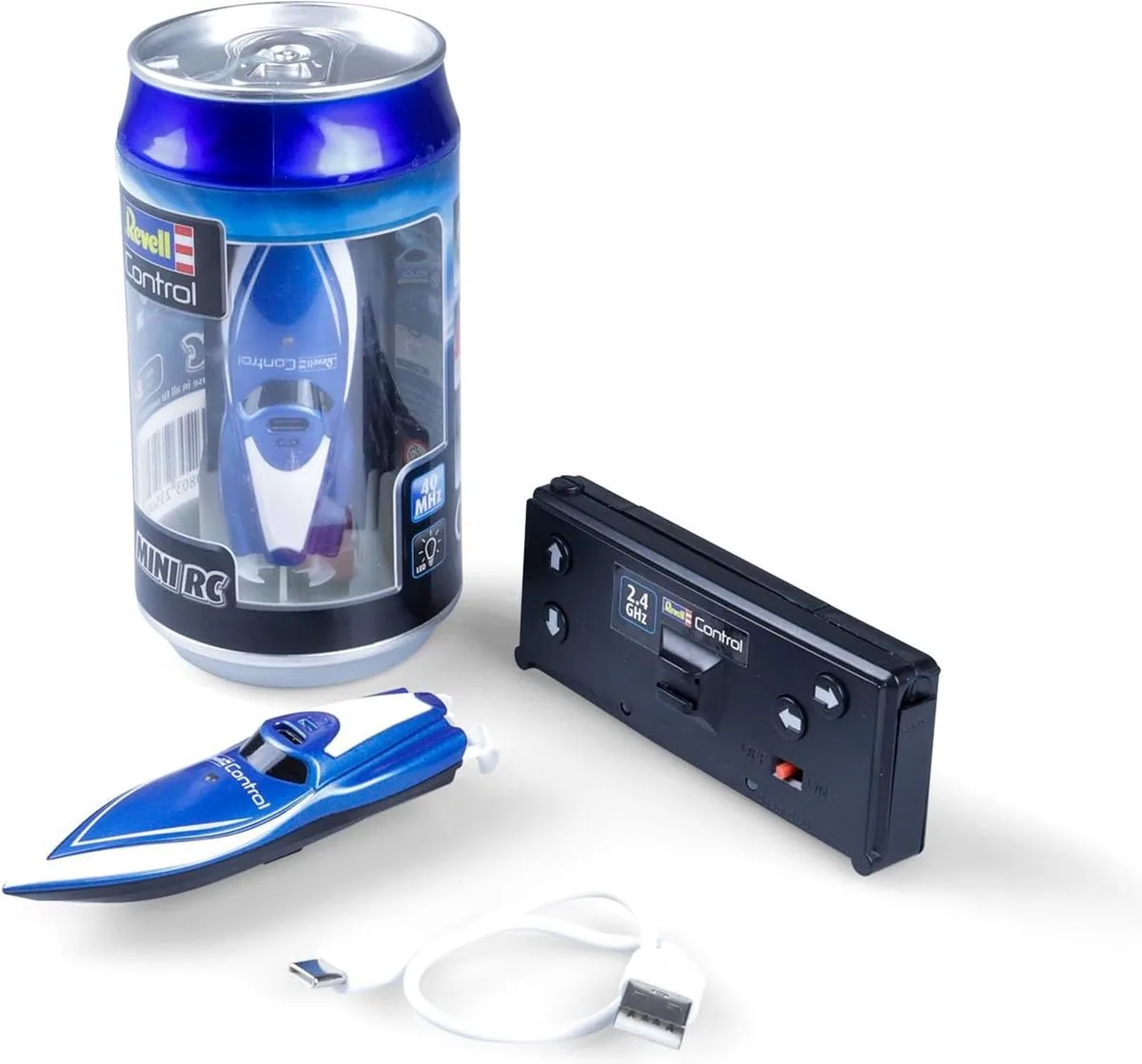 RC voertuig - 23570 RC Boot Mini - Speedboat - 7,5cm RC Model Kant en Klaar - 1:58 van Revell in Blauw – productfoto
