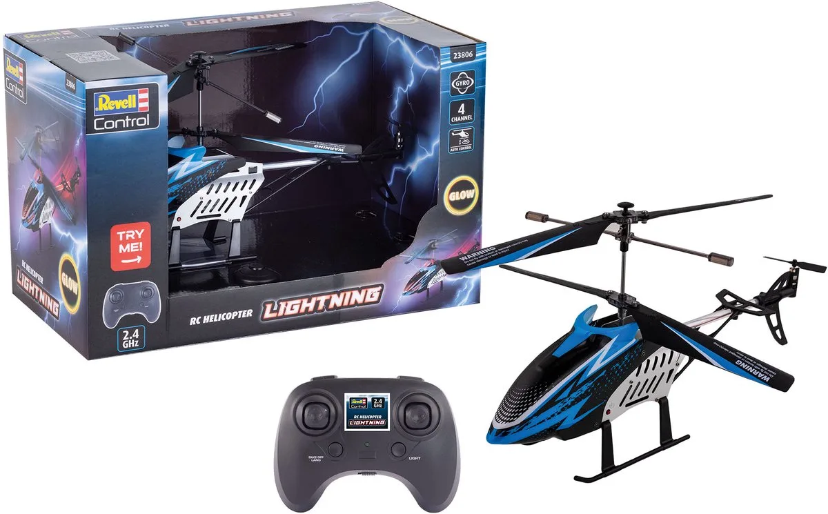 RC voertuig - 23806 RC Helikopter - -Lightning- - Easy to Fly met Verlichting en Hoogtesensor - 2,4GHz RC Model Kant en Klaar von Revell in Blau – Produktfoto