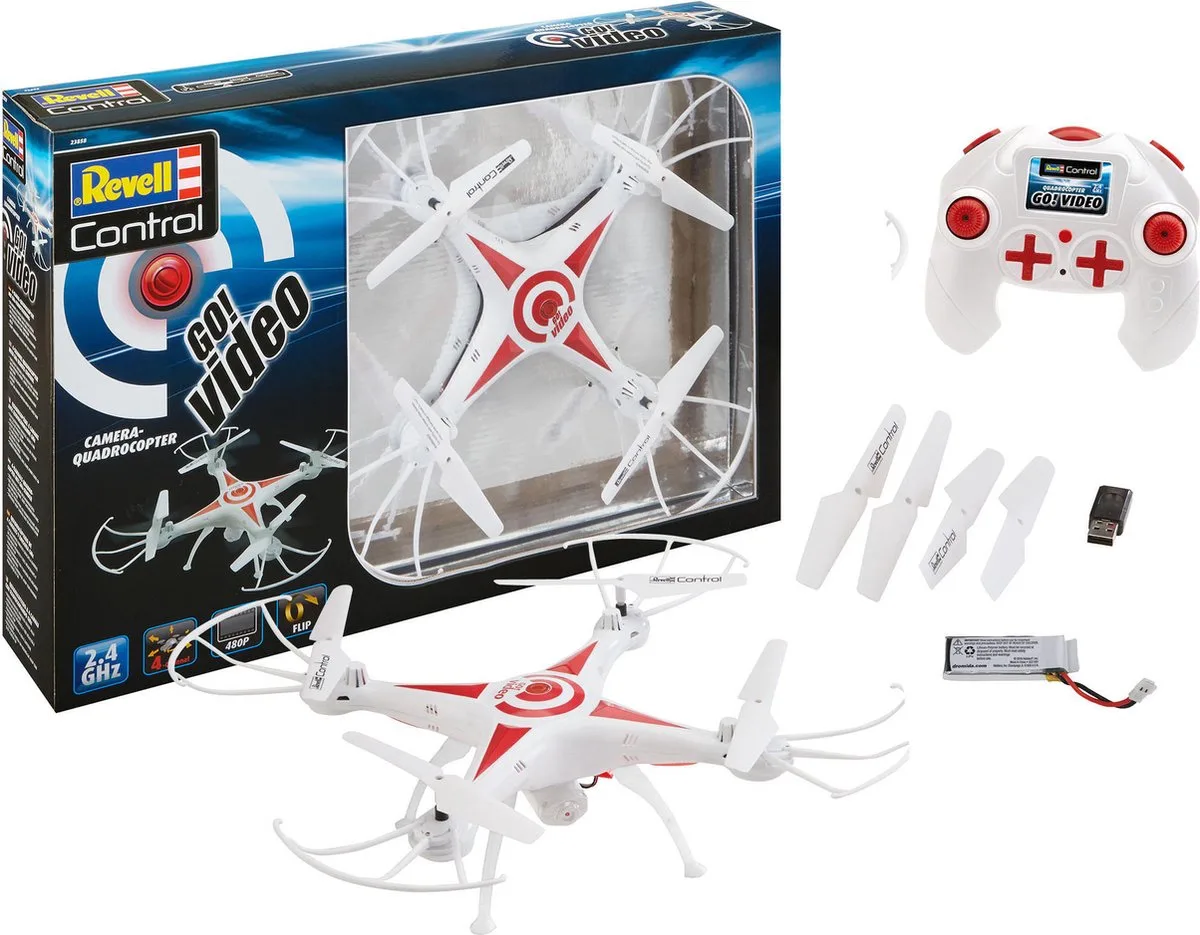 RC voertuig - 23858 RC Quadrocopter - Go! Video RC Model Kant en Klaar van Revell in Meerkleurig – productfoto