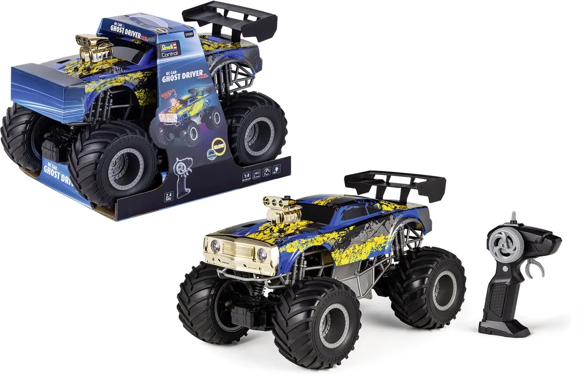 RC voertuig - 24589 RC Monster Truck - GhostDriver XXL - 43x29x26,4cm - 2,4GHz RC Model Kant en Klaar - 1:8 - Elektrisch de Revell en Multicolore – photo du produit