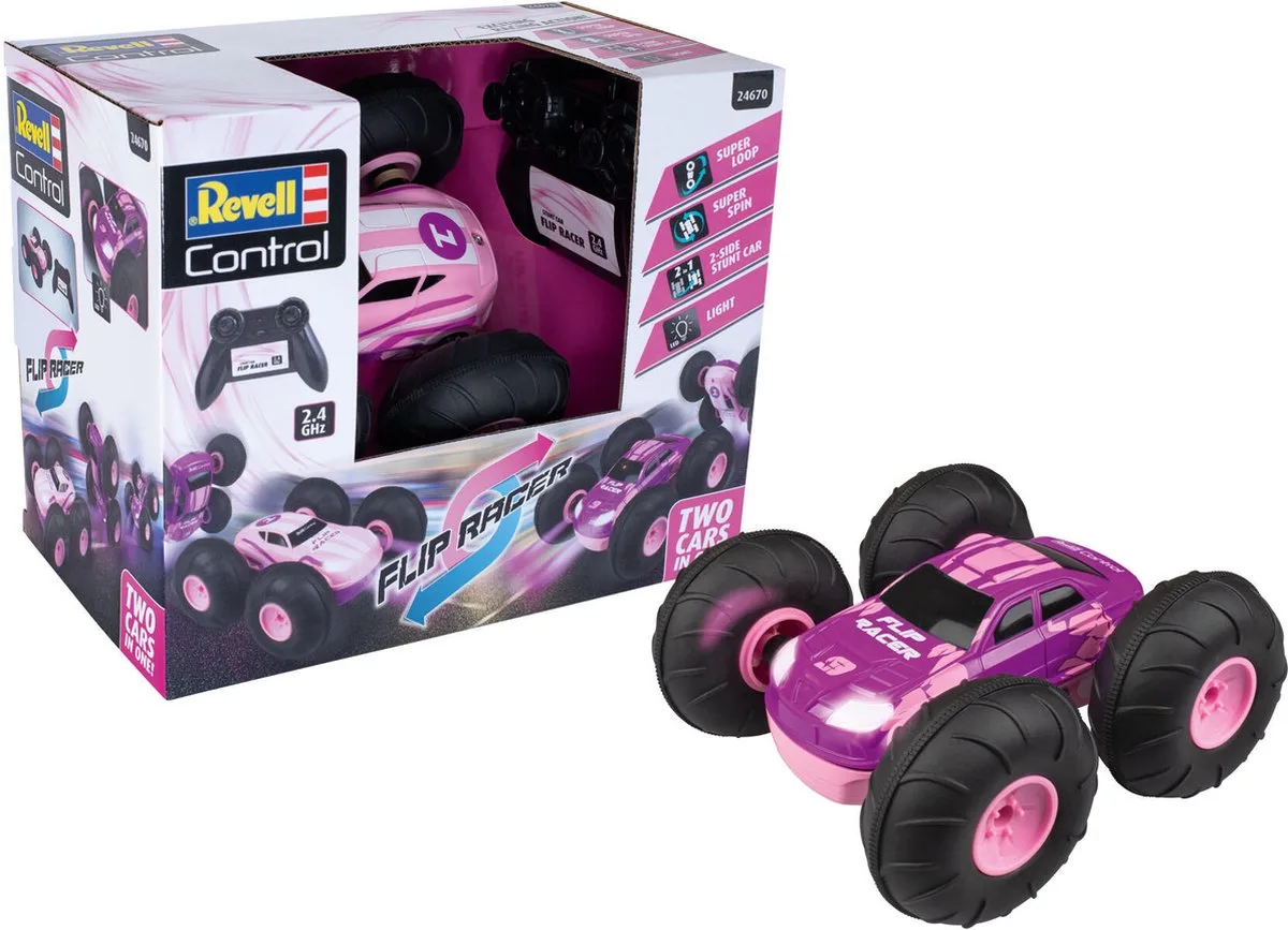 RC voertuig - 24670 RC Stunt Car - Flip Rr - Pink RC Model Kant en Klaar de Revell en Rose – photo du produit