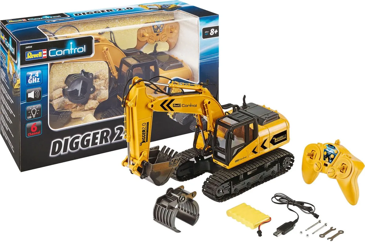 RC Funktionsmodell nybörjare Byggfordon Revell Control Digger 2.0 RtR von Revell in Mehrfarbig – Produktfoto