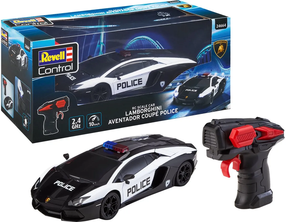 RC voertuig Auto - 24664 RC Scale Car Lamborghini Aventador Coupe Police RC Model Kant en Klaar - 1:24 Bestuurbare Auto de Revell en Multicolore – photo du produit