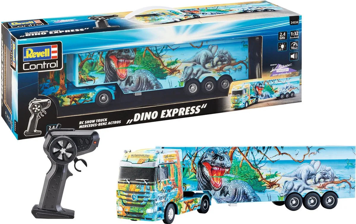 Revell 24534 RC Show Truck Mercedes Benz Actros Dino Express RC Model Kant en Klaar de Revell en Zie foto – photo du produit