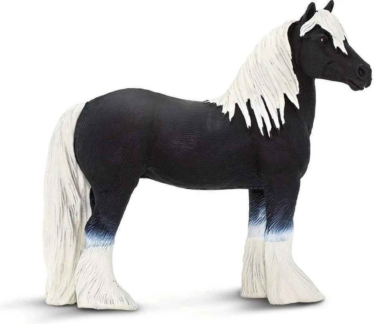 Boerderij Gypsy Vanner-paard Junior 11,5 Cm Zwart/wit van Safari Ltd in Zwart – productfoto