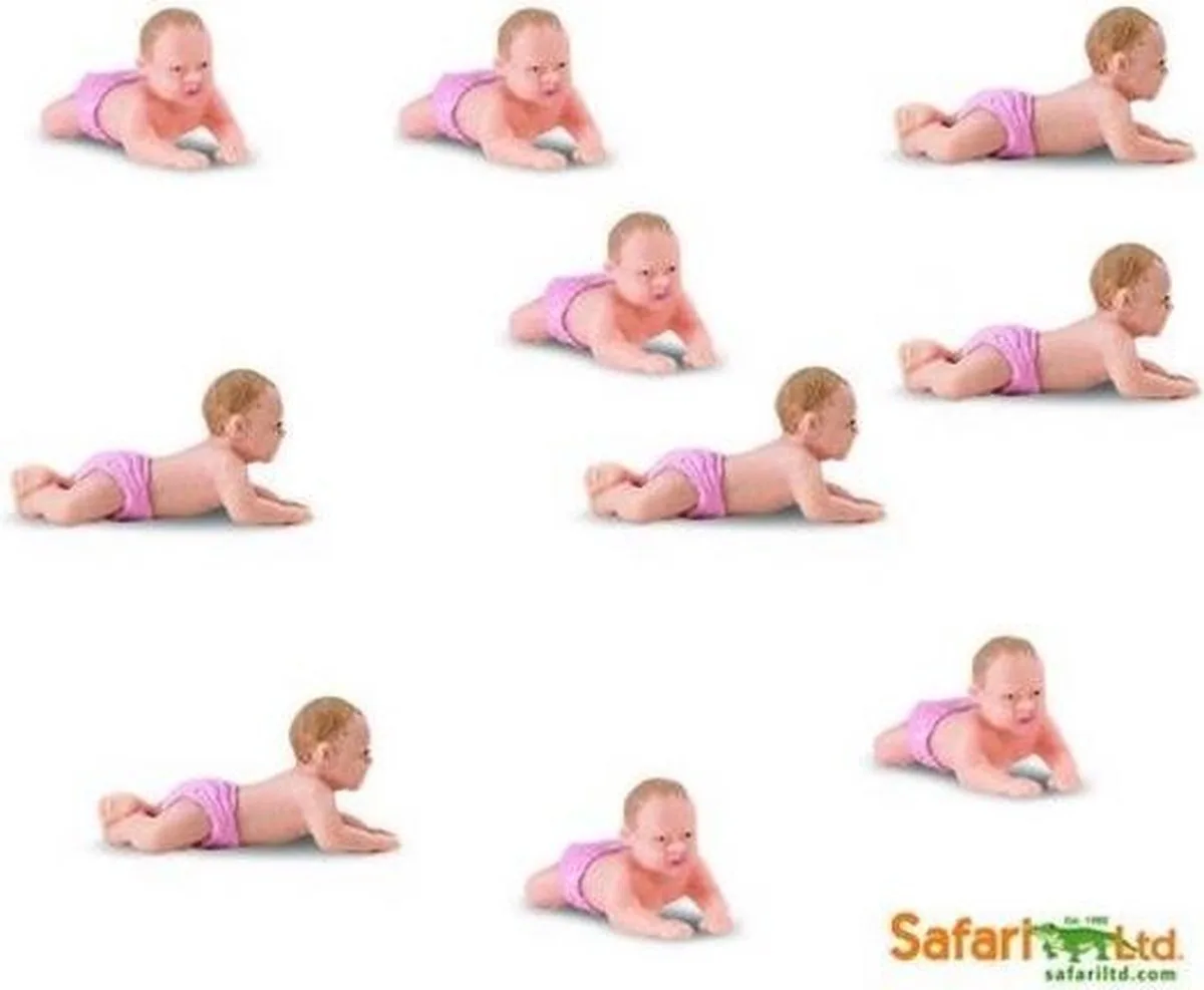 Good Luck Mini figuren - Baby poppetjes met luier - 10 stuks von Safari Ltd in Rosa – Produktfoto