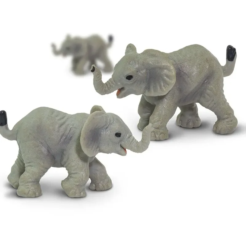 Lucky Mini's/ geluksmini's olifanten 10 stuks (ca 1-2 cm) de Safari Ltd en Gris – photo du produit 2 sur 3