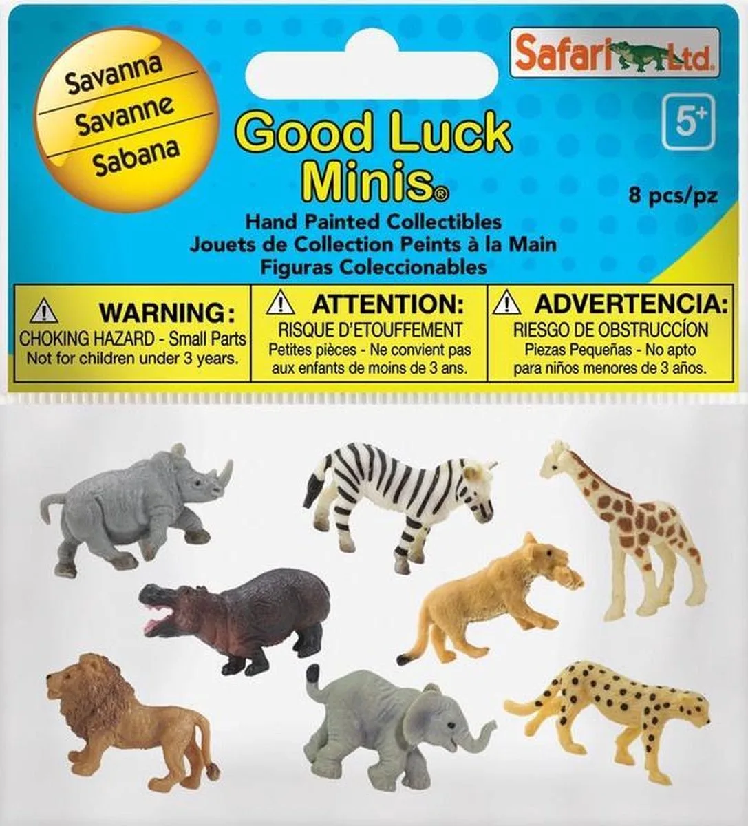 Speeldierenset Gl Savanne Junior 2,5 Cm 8-delig de Safari Ltd en Multicolore – photo du produit