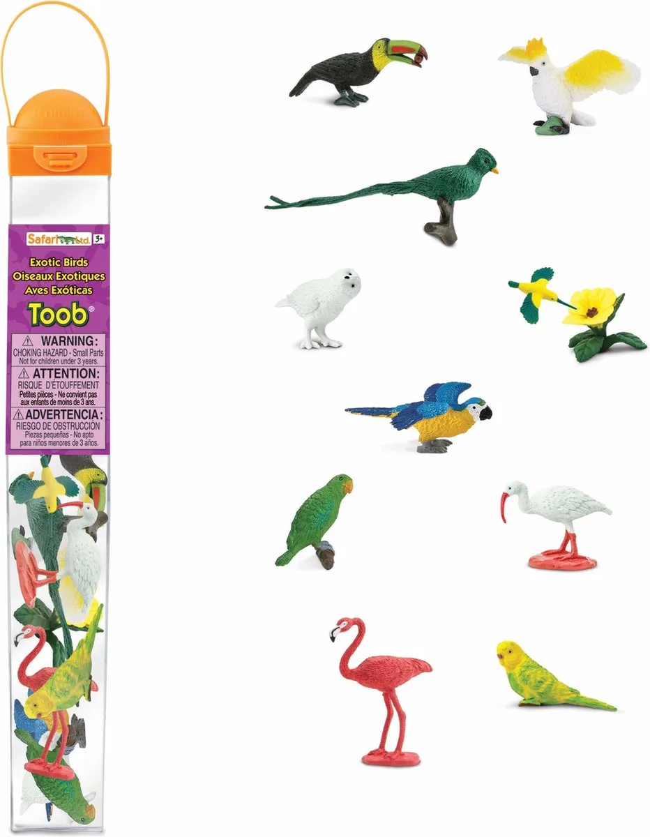 Speelgoed figuren - tropische vogels - 11x - plastic - speelfiguren - vogeltjes fra Safari Ltd i Flerfarvet – produktbillede