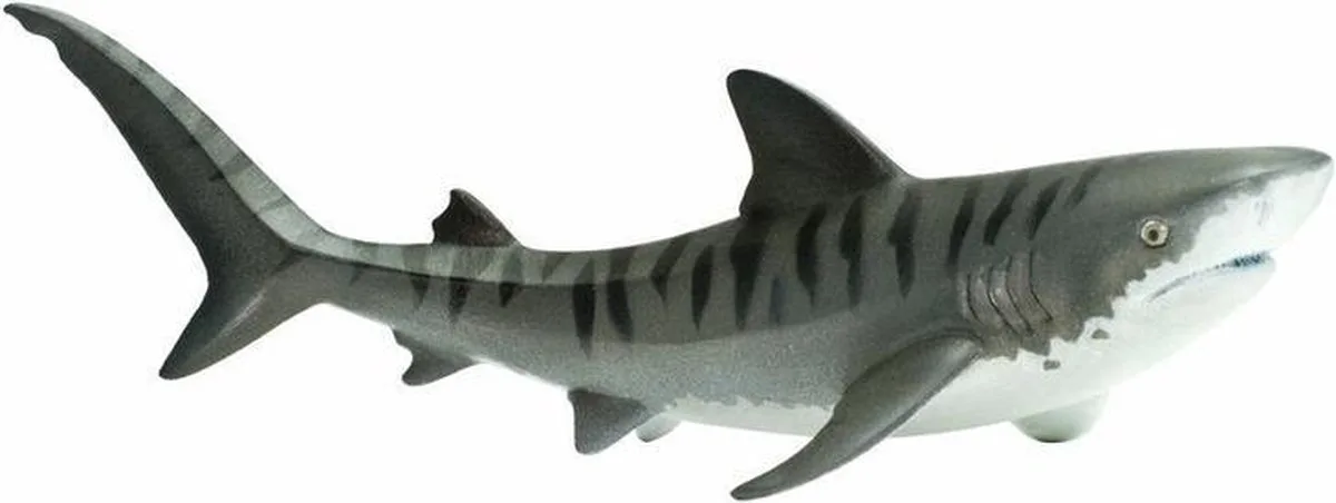 Speelgoed figuur - Tijgerhaai - 11 cm - plastic - speelfiguren - dieren fra Safari Ltd i Flerfarvet – produktbillede