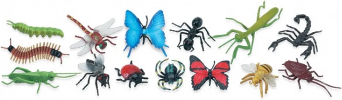 speelgoed insecten set - 14 stuks - kunststof - dieren/figuren van Safari Ltd in Meerkleurig – productfoto