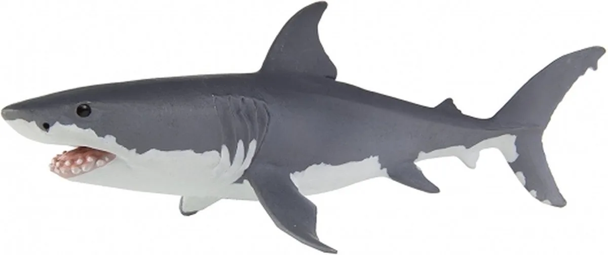 Speelgoed witte haai - 4 x 13 cm - kunststof - speelfiguur - zeedieren - kleine speel figuurtjes van Safari Ltd in Meerkleurig – productfoto